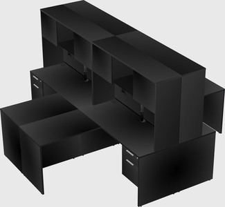 Quad l-shaped office desks