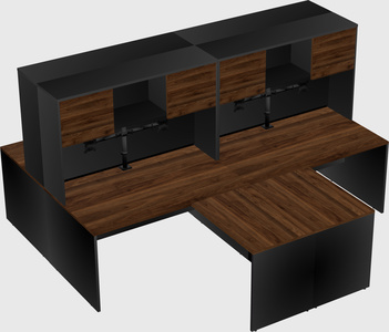 Quad l-shaped office desks