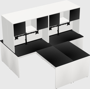 Quad l-shaped office desks