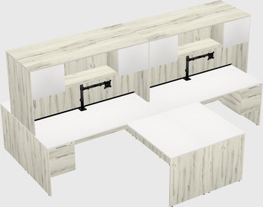 Quad l-shaped office desks