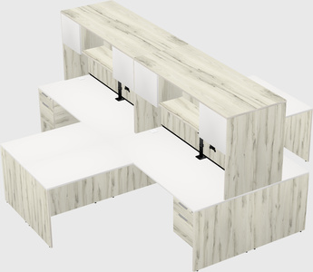 Quad l-shaped office desks