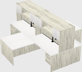 Quad l-shaped office desks