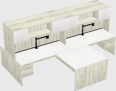 Quad l-shaped office desks
