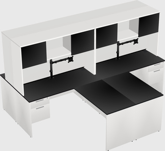 Quad l-shaped office desks