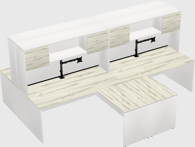 Quad l-shaped office desks