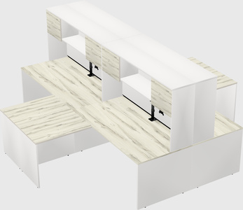 Quad l-shaped office desks