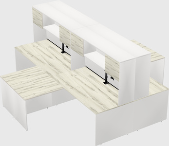 Quad l-shaped office desks
