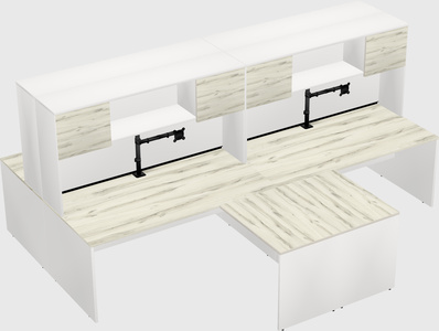 Quad l-shaped office desks