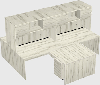 Quad l-shaped office desks