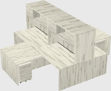 Quad l-shaped office desks