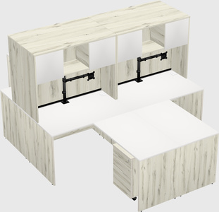 Quad l-shaped office desks