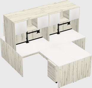 Quad l-shaped office desks