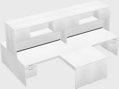 Quad l-shaped office desks