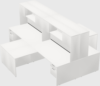 Quad l-shaped office desks