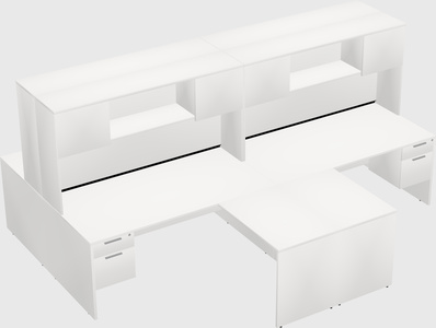 Quad l-shaped office desks