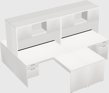 Quad l-shaped office desks