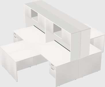Quad l-shaped office desks
