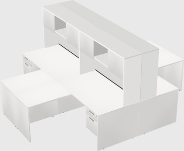 Quad l-shaped office desks