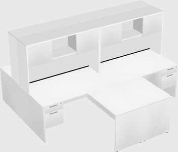 Quad l-shaped office desks