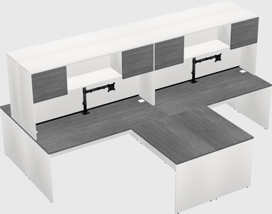 Quad l-shaped office desks