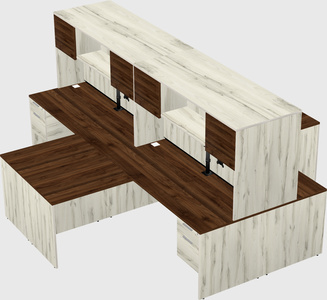 Quad l-shaped office desks