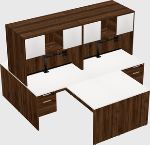 Quad l-shaped office desks