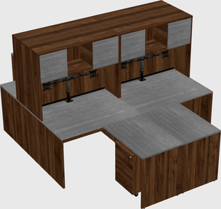 Quad l-shaped office desks