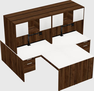 Quad l-shaped office desks