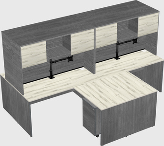 Quad l-shaped office desks