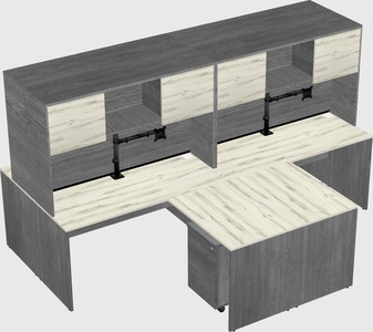 Quad l-shaped office desks