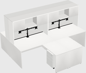 Quad l-shaped office desks