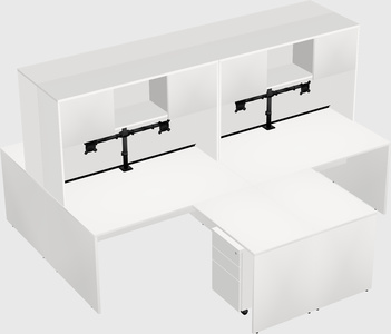 Quad l-shaped office desks