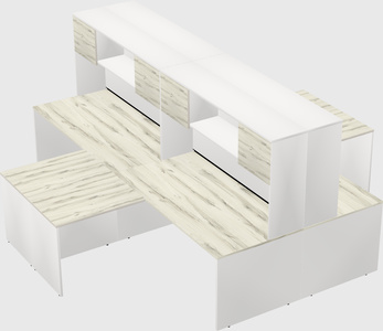 Quad l-shaped office desks