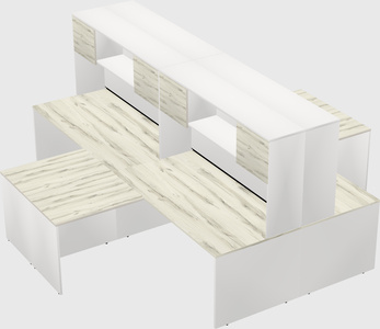 Quad l-shaped office desks