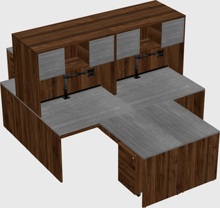 Quad l-shaped office desks