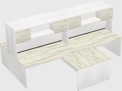 Quad l-shaped office desks