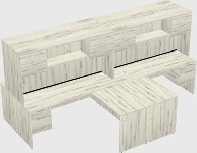 Quad l-shaped office desks