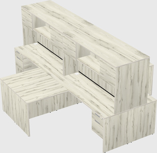 Quad l-shaped office desks