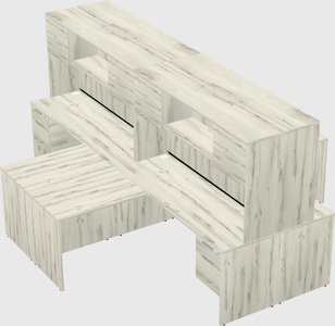 Quad l-shaped office desks
