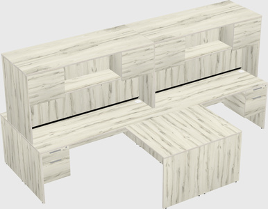Quad l-shaped office desks