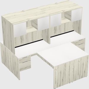 Quad l-shaped office desks