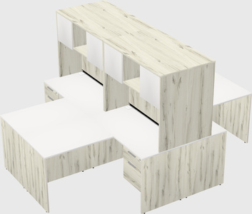 Quad l-shaped office desks