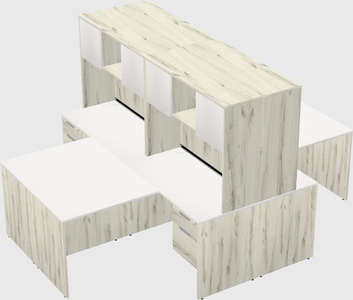 Quad l-shaped office desks
