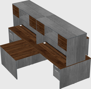 Quad l-shaped office desks