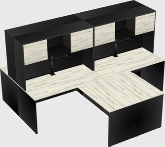 Quad l-shaped office desks