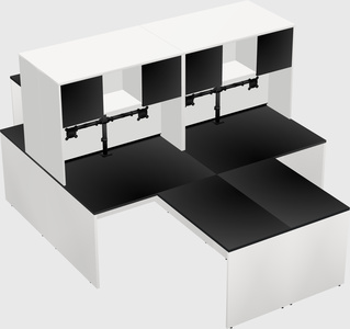 Quad l-shaped office desks