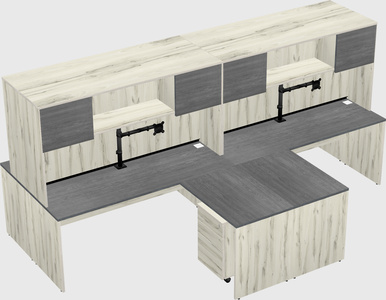 Quad l-shaped office desks