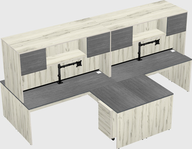 Quad l-shaped office desks