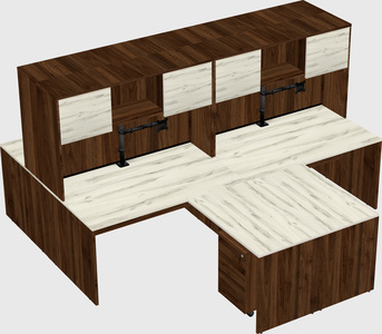 Quad l-shaped office desks