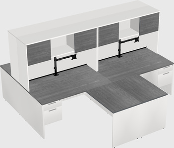 Quad l-shaped office desks
